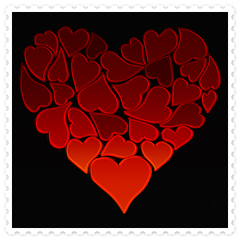 Red Hearts Collage PNG