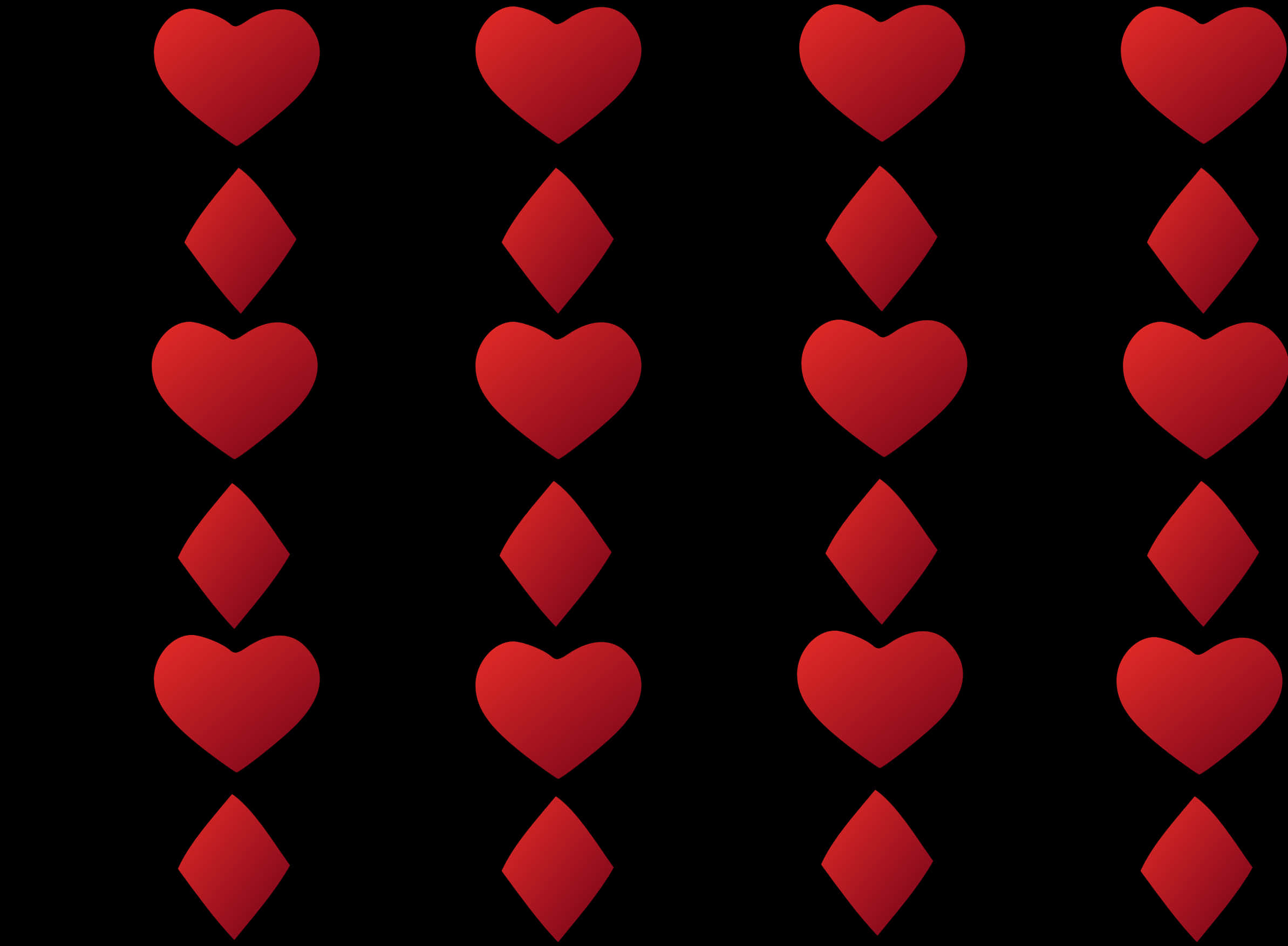 Red Hearts Diamonds Pattern PNG