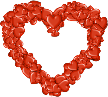 Red Hearts Formation PNG