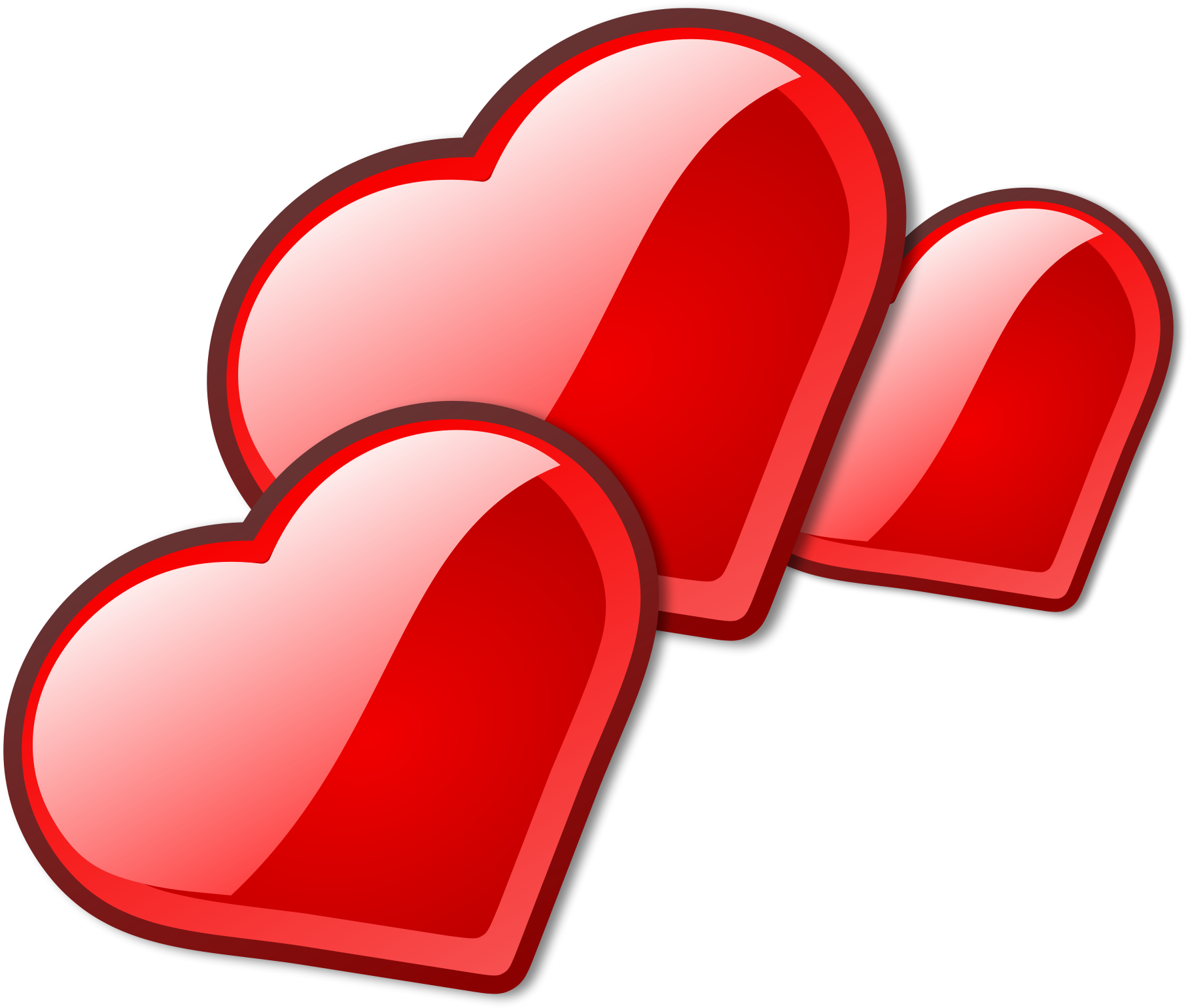 Red Hearts Illustration PNG