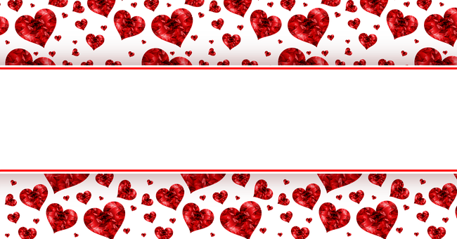 Red Hearts Love Banner Background PNG