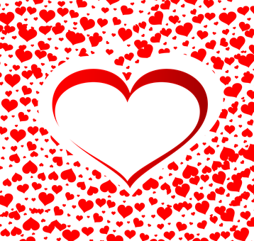 Red Hearts Pattern Background PNG