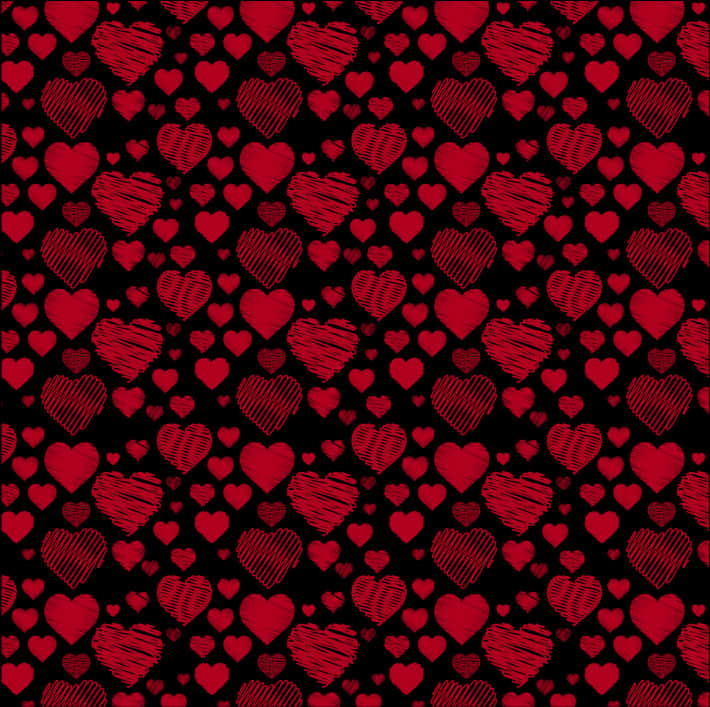 Red Hearts Pattern Background PNG