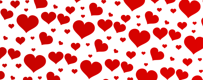 Red Hearts Pattern Texture PNG