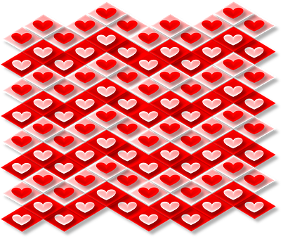 Red Hearts Pattern PNG