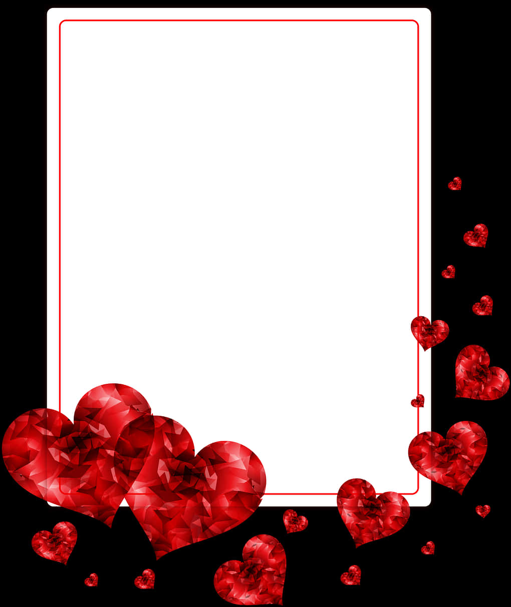 Red Hearts Photo Frame SVG