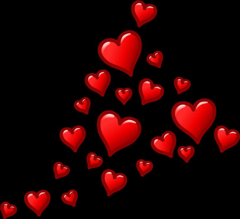 Red Hearts Transparent Background PNG