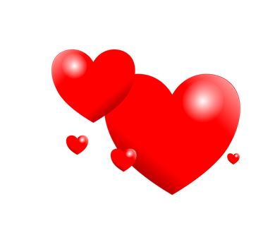 Red Heartson Black Background PNG
