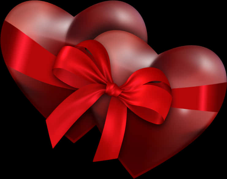 Red Heartswith Bow H D PNG