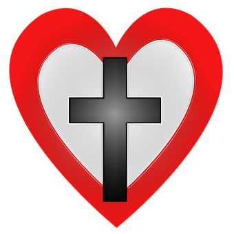 Red Heartwith Cross Icon PNG