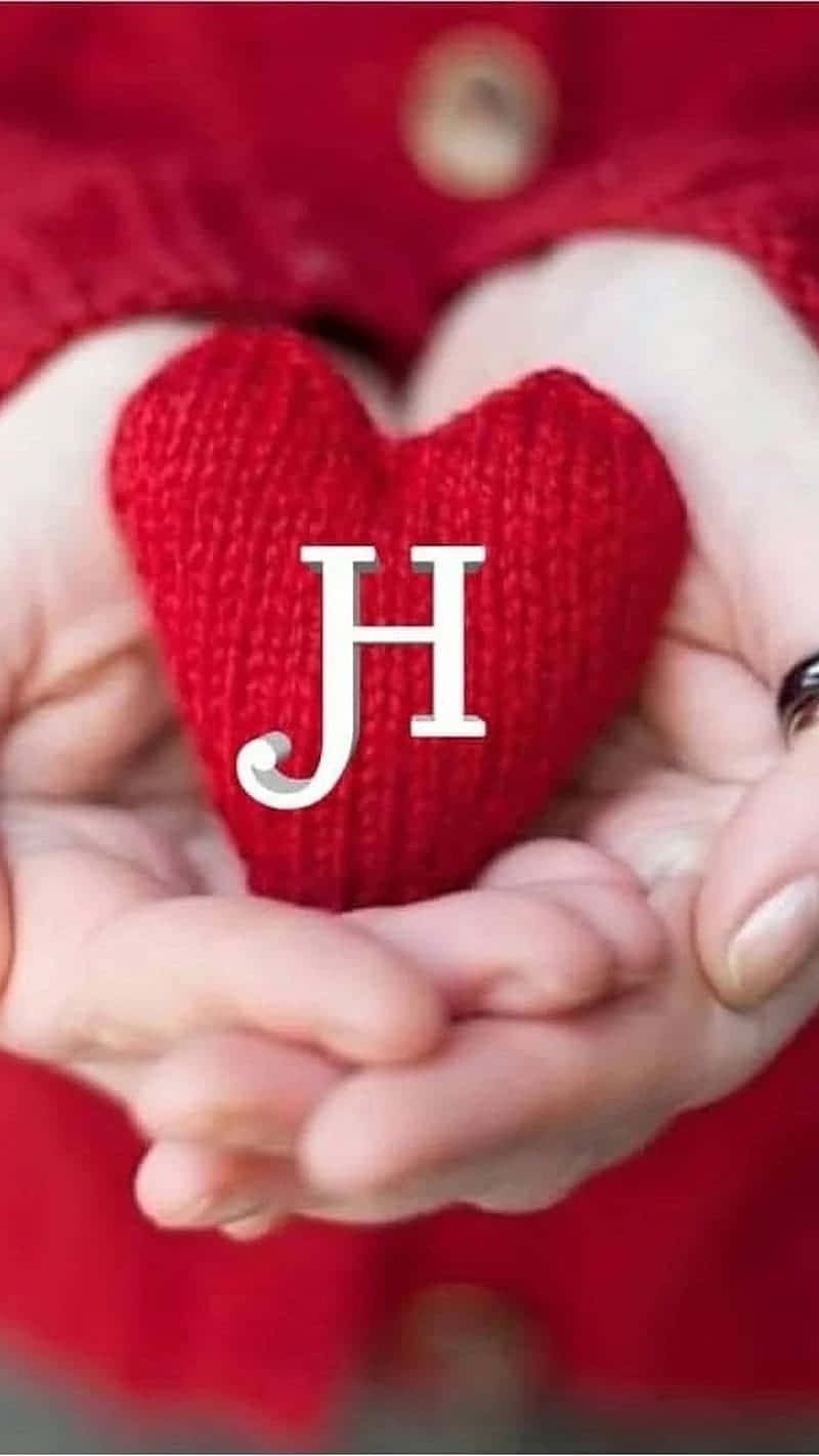 Red Heartwith Initials J H Wallpaper