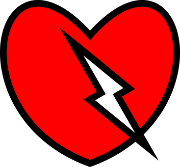 Red Heartwith Lightning Bolt PNG