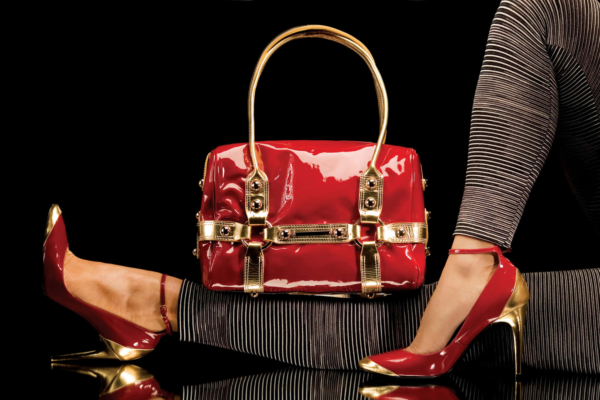 Red Heelsand Handbag Fashion Shoot Wallpaper