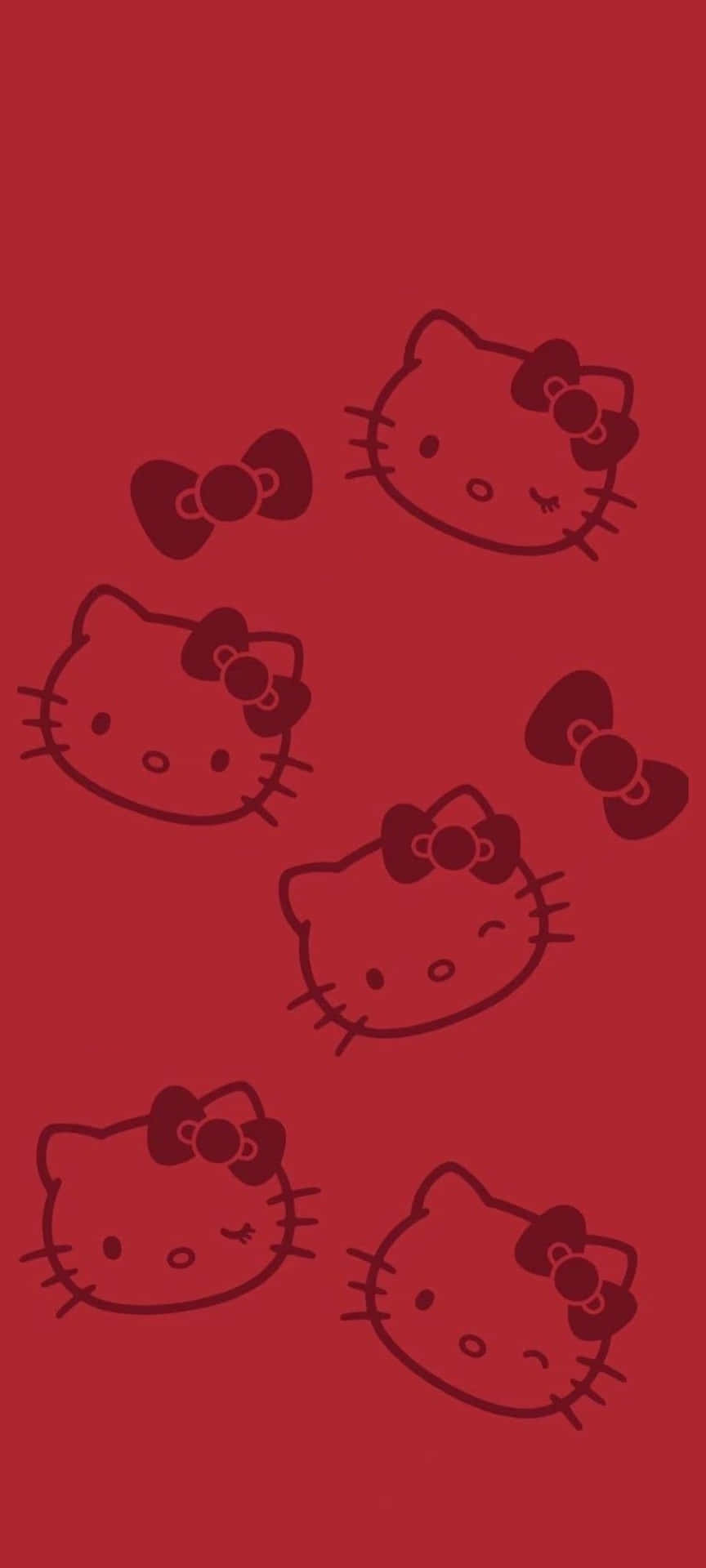 Red Hello Kitty Pattern Wallpaper