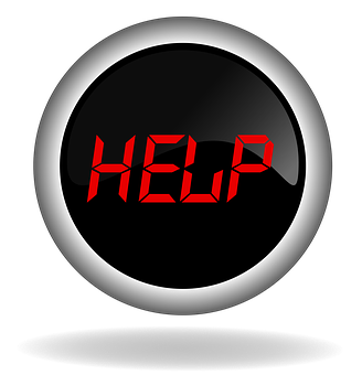 Red Help Button Graphic PNG