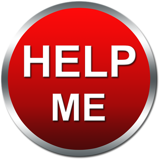 Red Help Me Button PNG