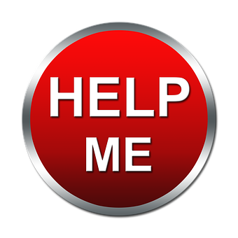 Red Help Me Button PNG
