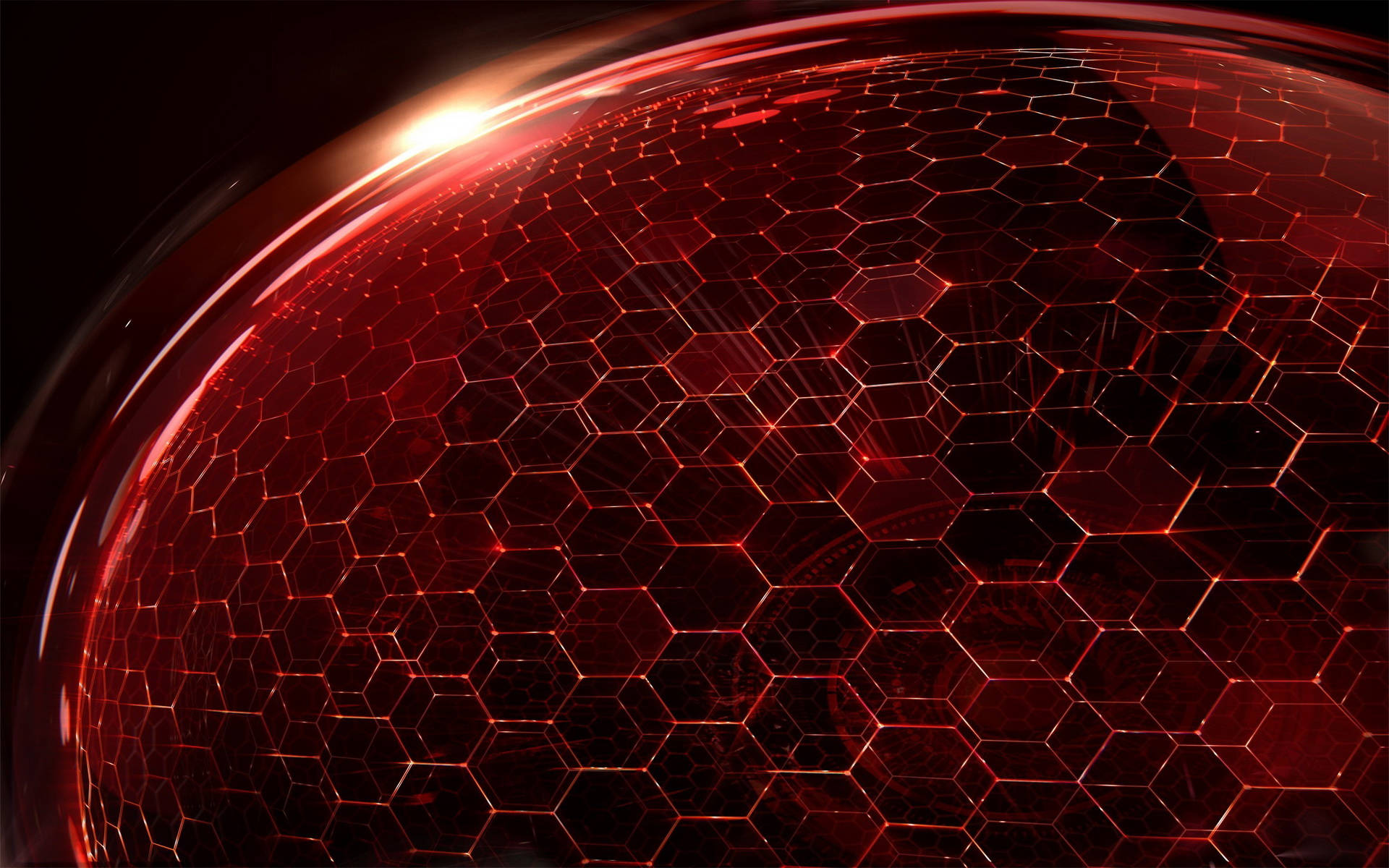 Rød Hexagon Sphere Wallpaper