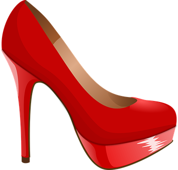 Red High Heel Shoe Illustration PNG