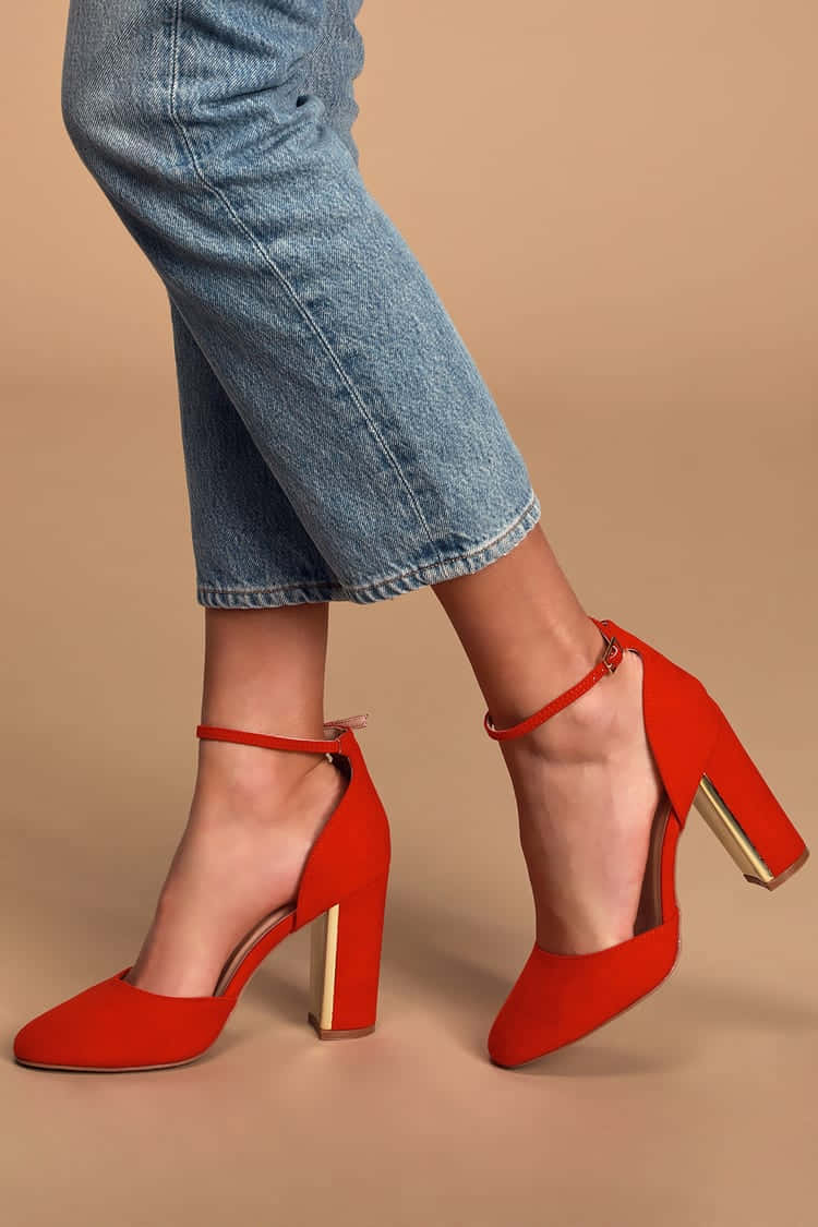 Elegant Red High Heels Wallpaper