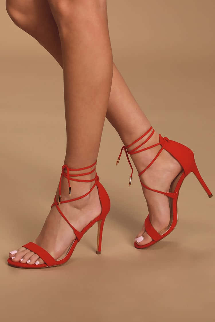 Elegant Red High Heel Shoes Wallpaper