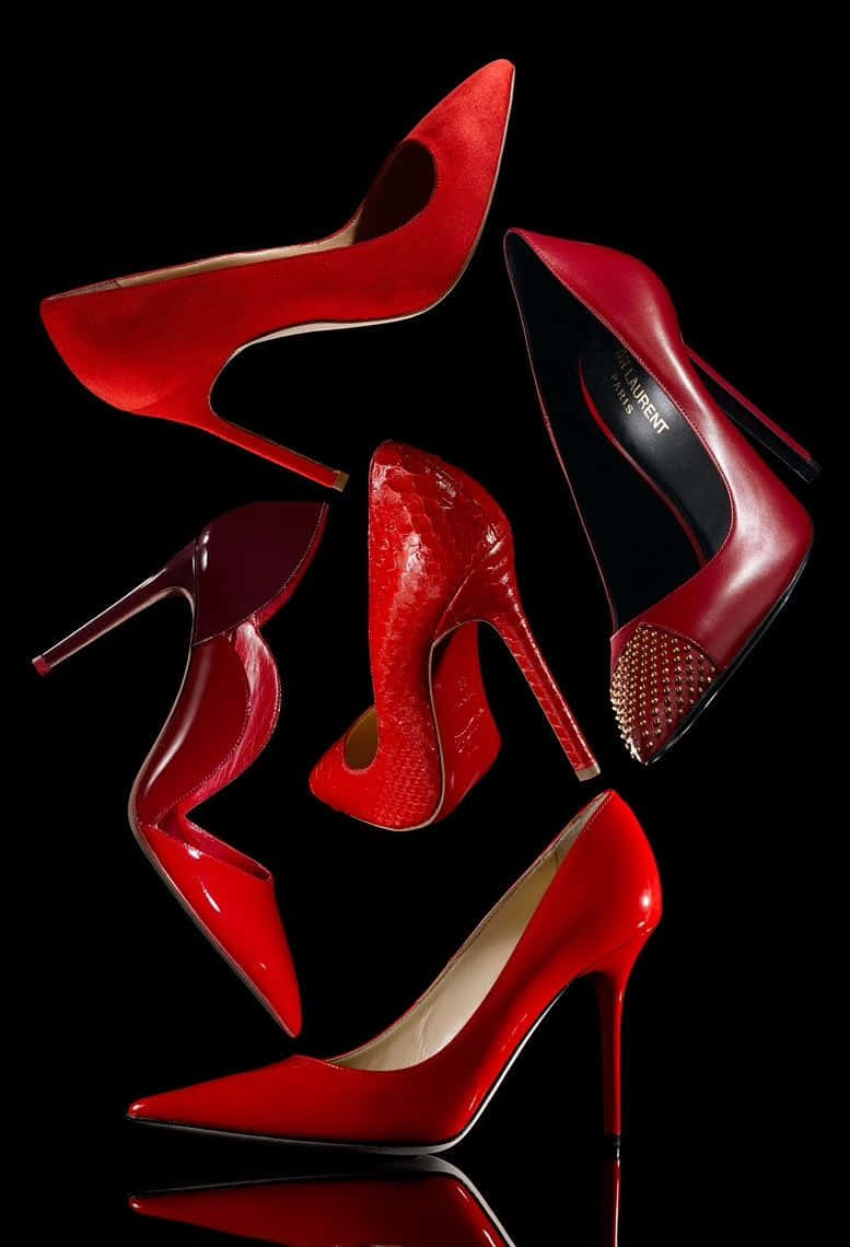 Stunning Red High Heels on Display Wallpaper