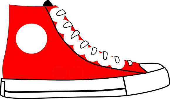 Download Red High Top Sneaker Illustration | Wallpapers.com