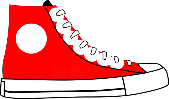 Red High Top Sneaker Illustration PNG