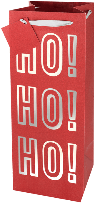 Red Holiday Gift Bag Ho Ho Ho PNG