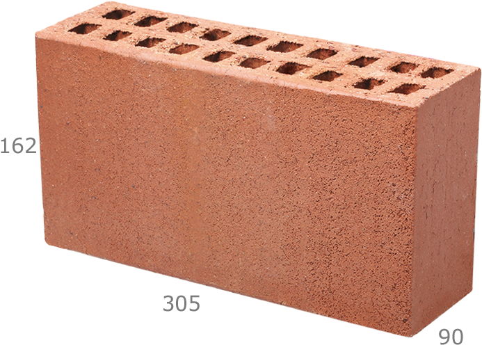 Red Hollow Brick Dimensions PNG