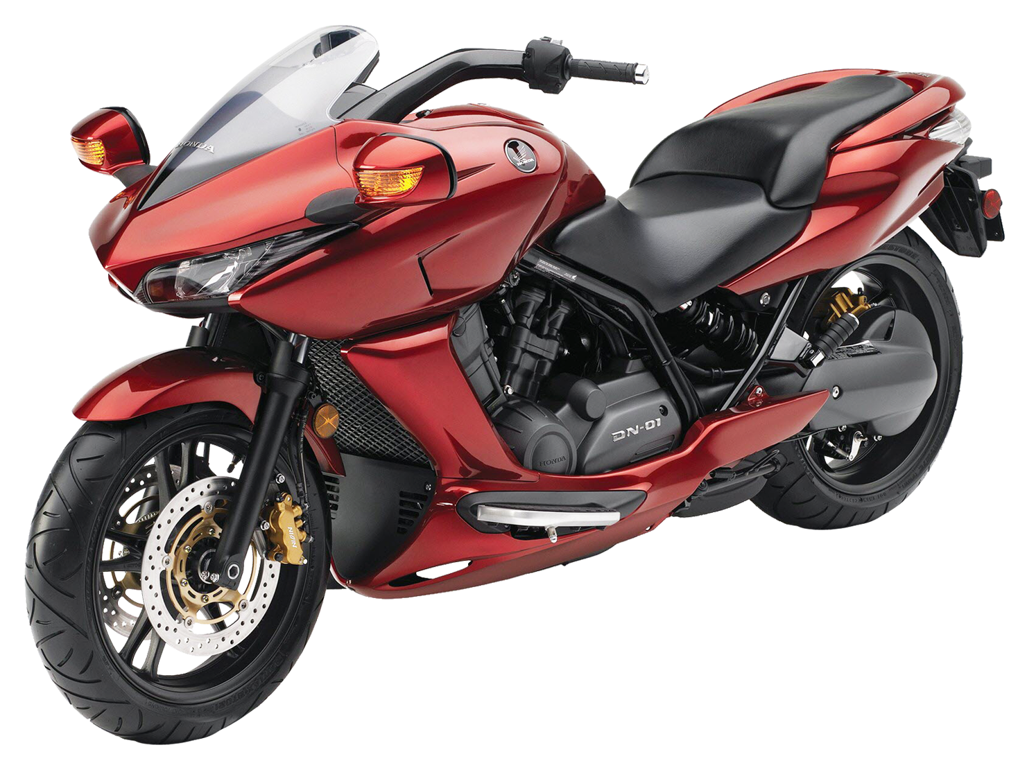 Red Honda Motorcycle Profile View PNG