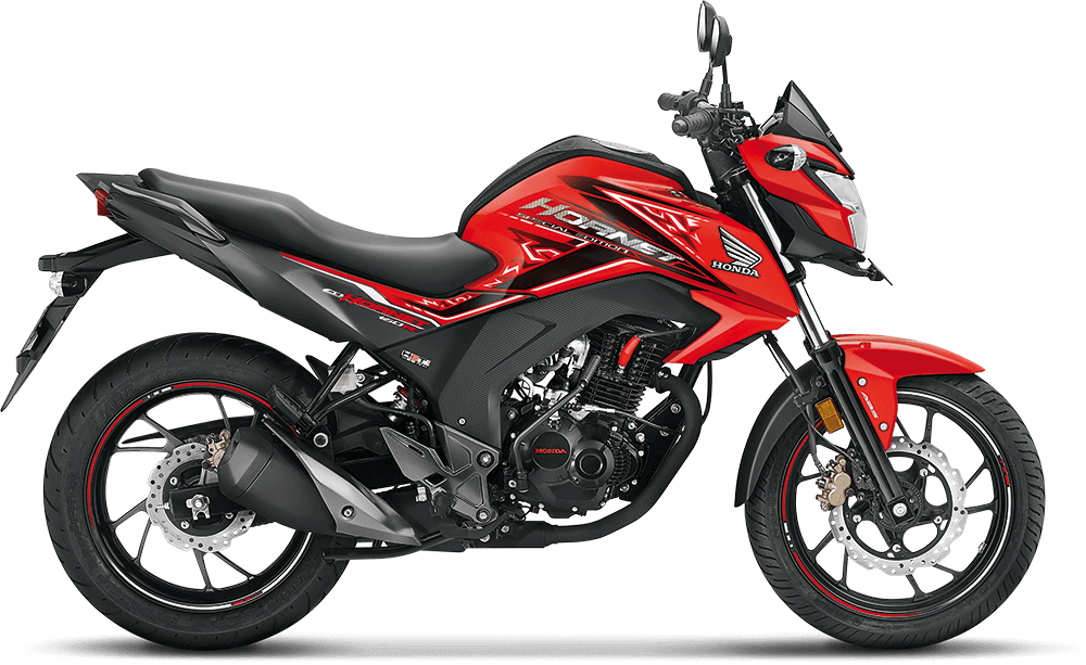 Red Honda Motorcycle Profile View PNG