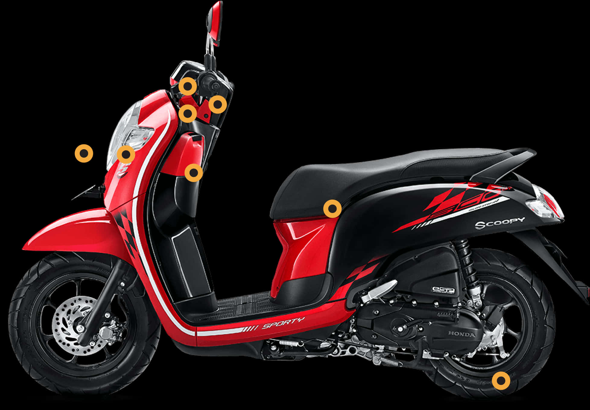 Red Honda Scoopy Scooter PNG