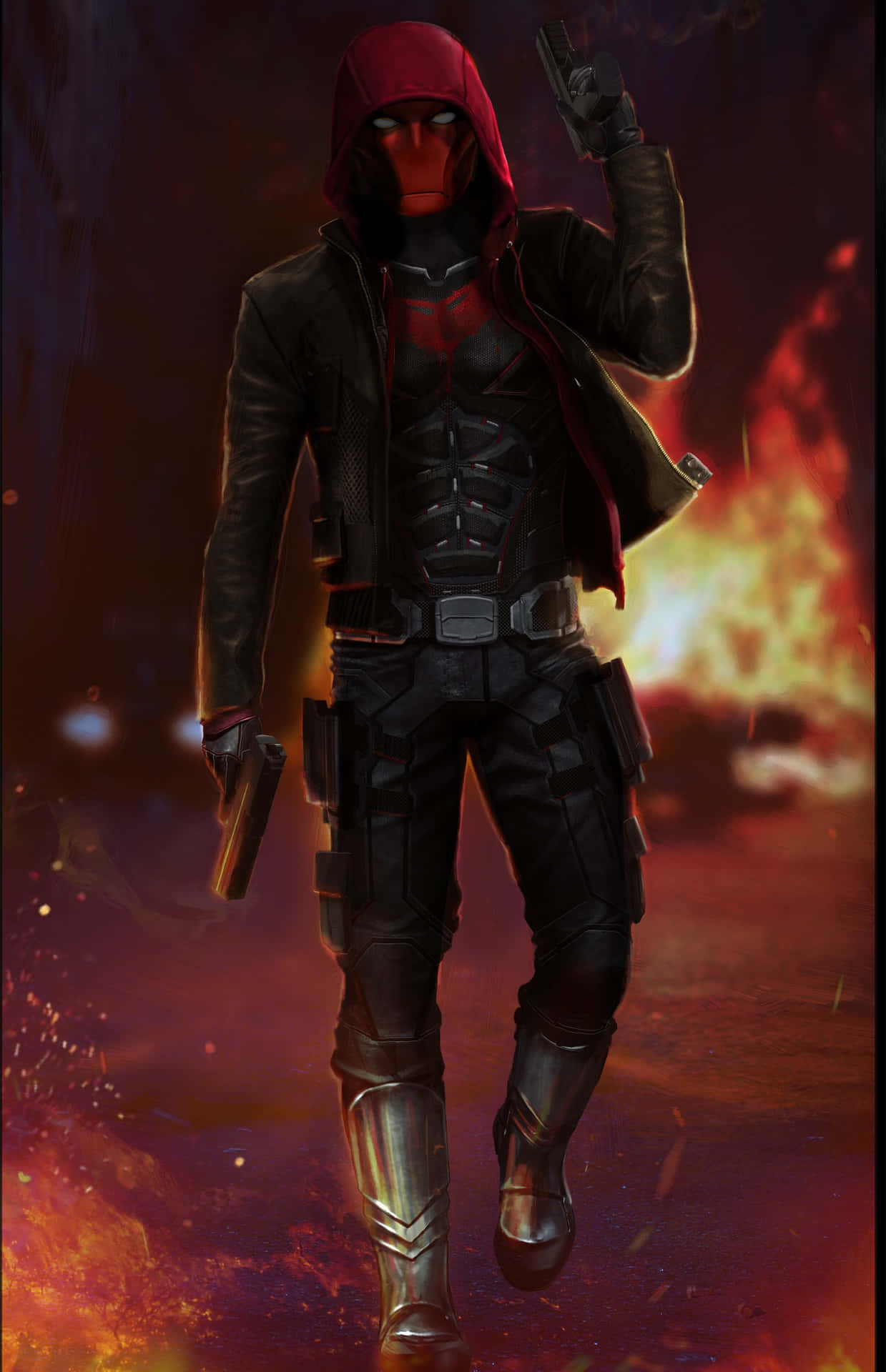A mysterious Red Hood dressed in a somber black cape sets out on a quest.