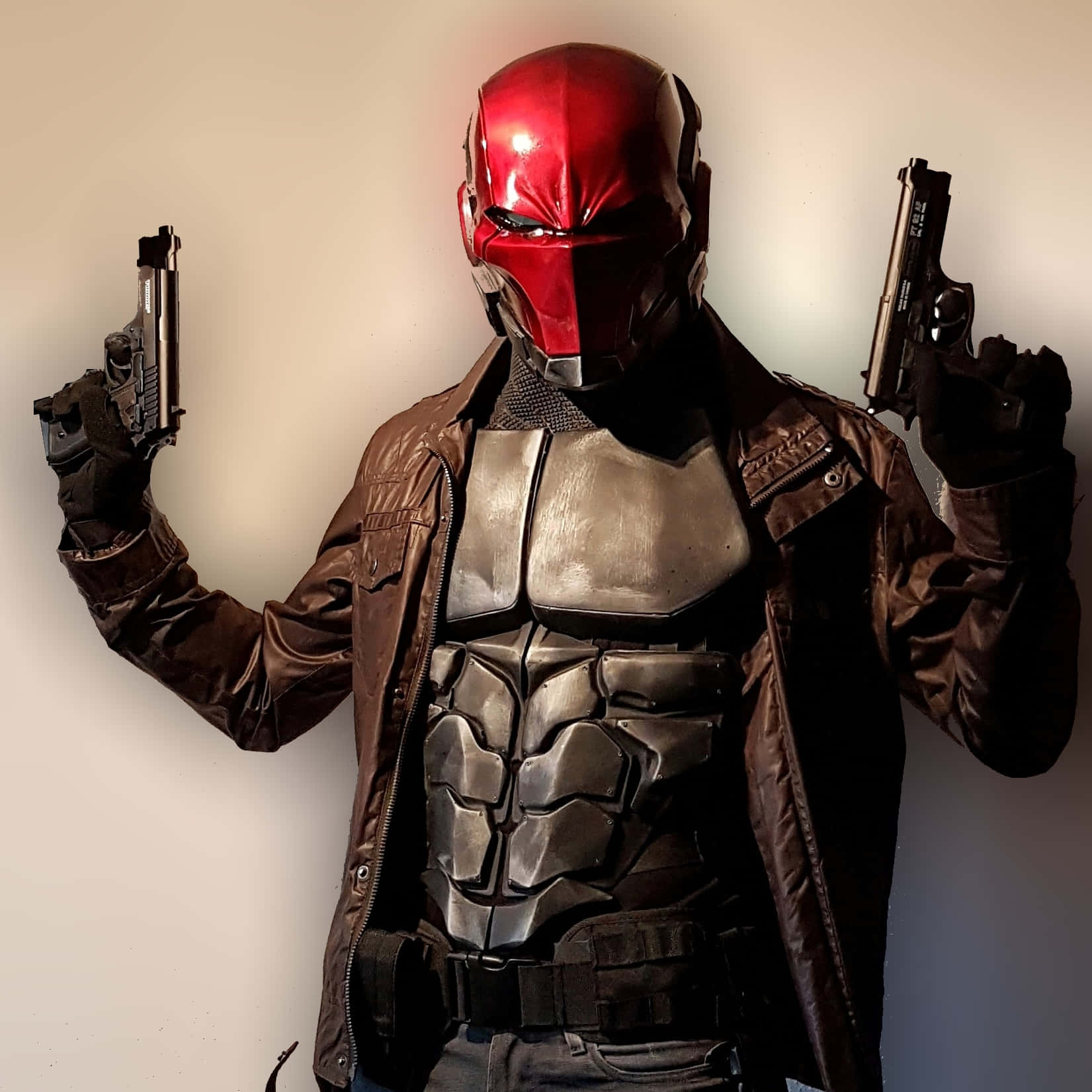 Red Hood looks confident and determined