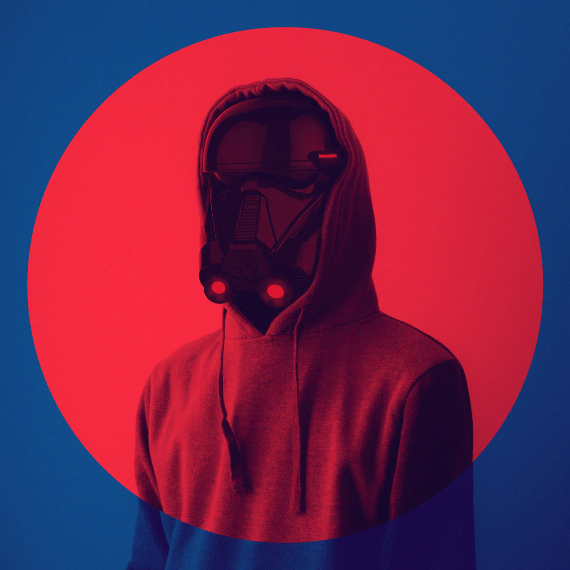 Red Hooded Figurewith Mask Pfp Wallpaper