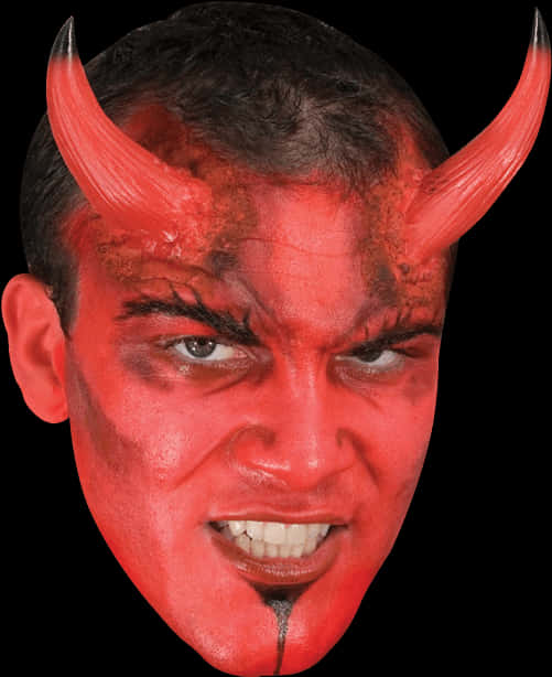 Download Red Horned Demon Face Paint | Wallpapers.com