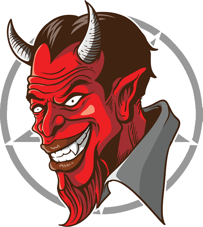 Red Horned Demon Illustration PNG