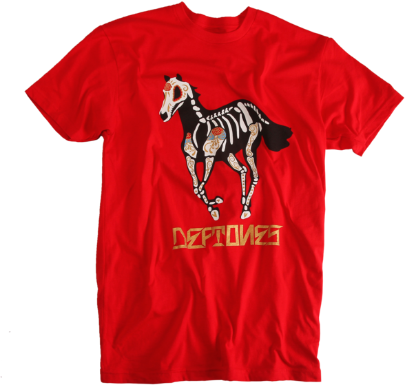 Red Horse Skeleton Shirt Graphic PNG