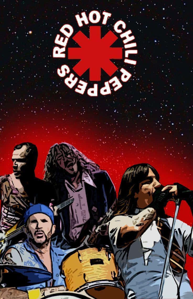 Dosred Hot Chili Peppers - Um Pôster Para Papel De Parede De Computador Ou Celular. Papel de Parede