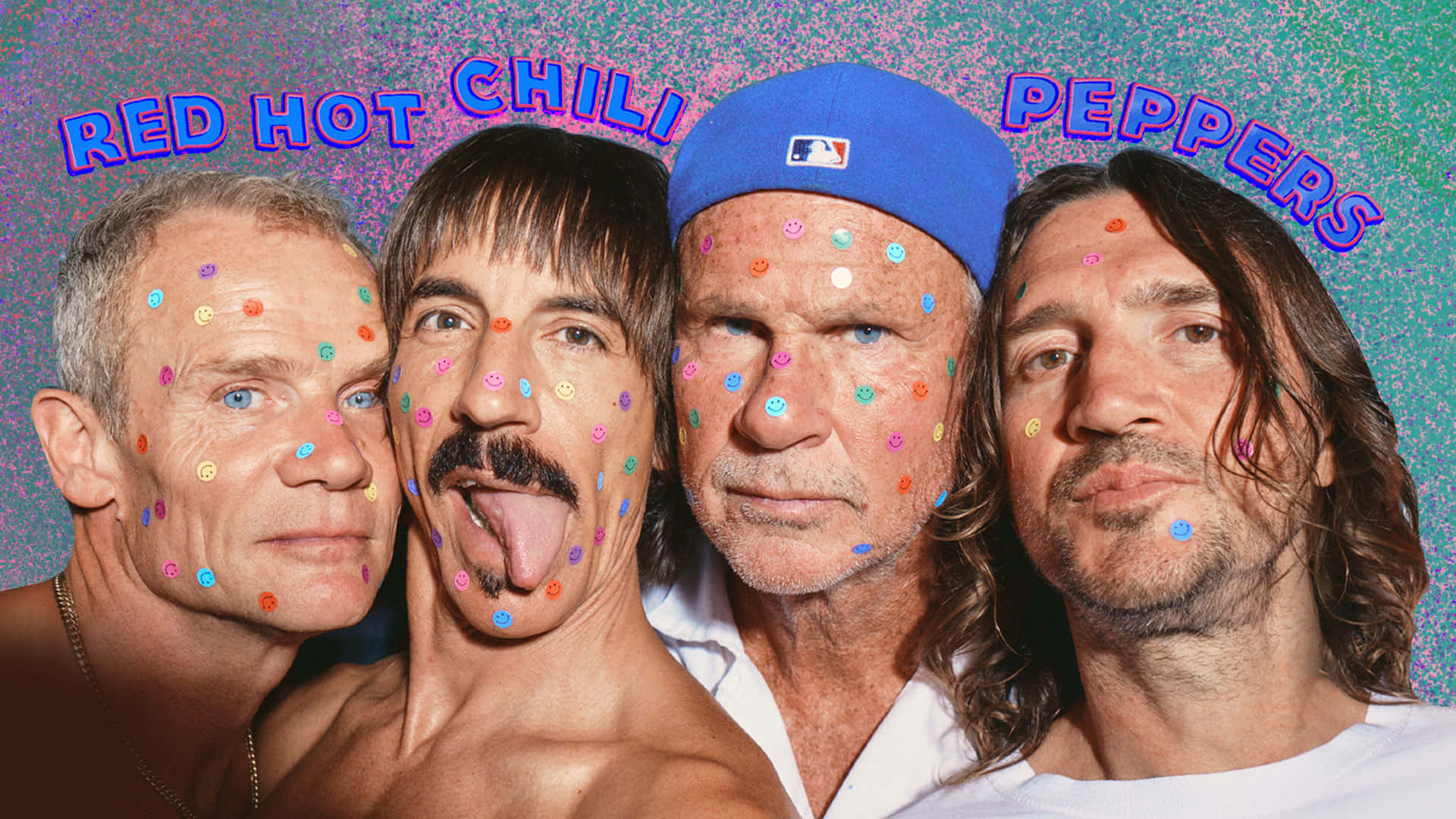 Red Hot Chili Peppers With Colorful Spots Wallpaper