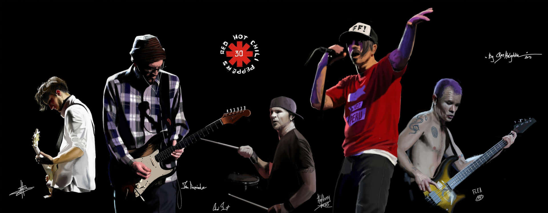 Diered Hot Chili Peppers Betreten Die Bühne, Um Ihre Begeisterten Fans Zu Rocken Wallpaper