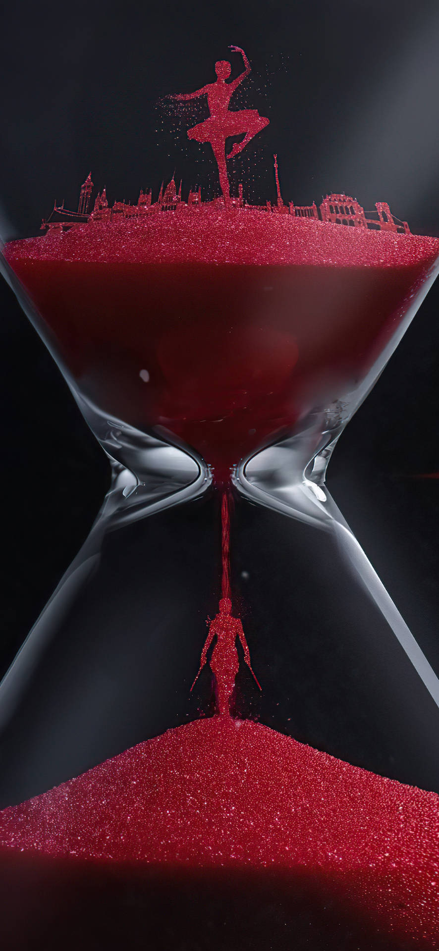 Red Hourglass Iphone 13 Pro Background