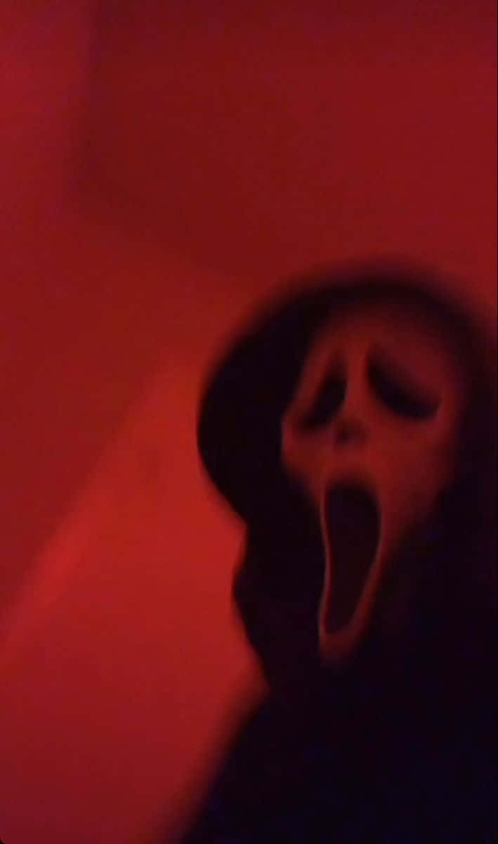 Red Hued Scream Mask Wallpaper
