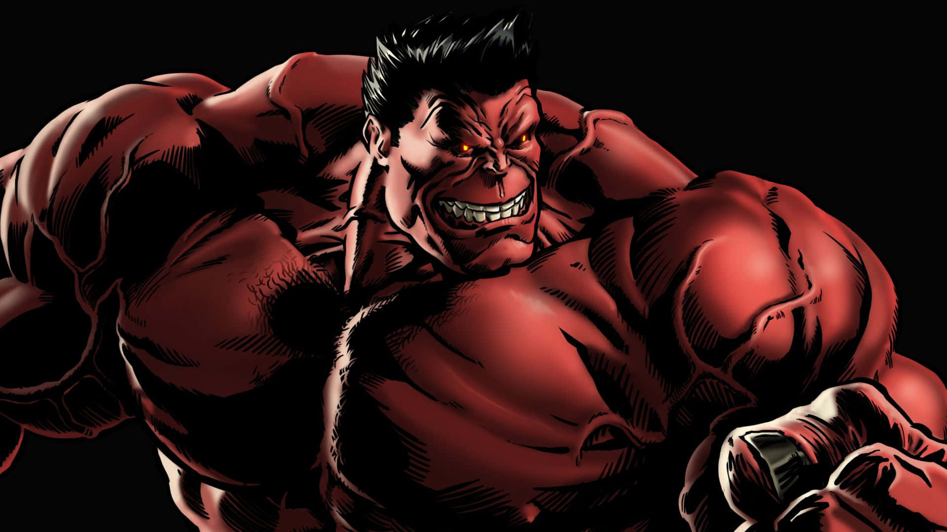 Red Hulk Menacing Pose Wallpaper