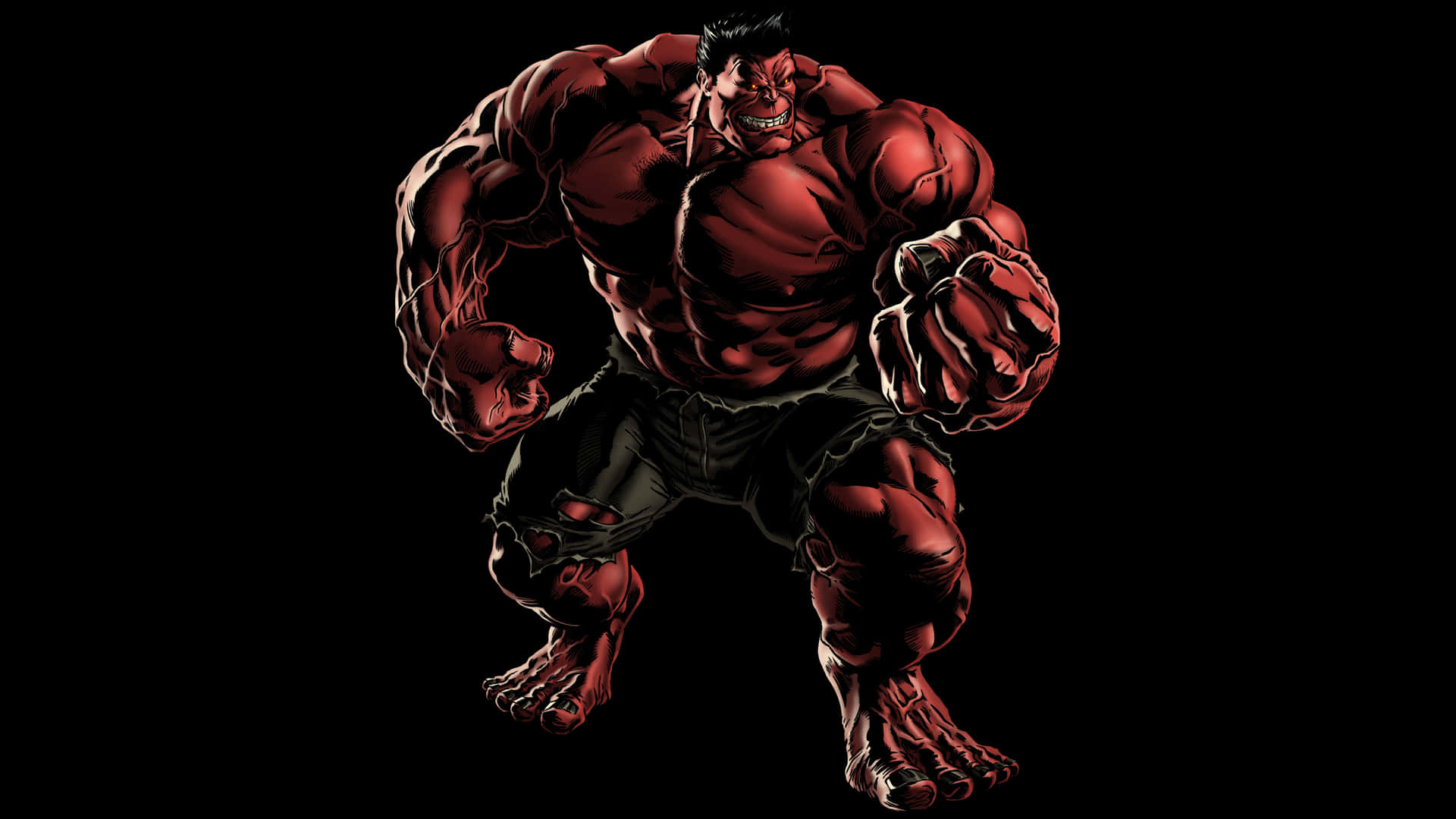 Red Hulk Power Stance Wallpaper
