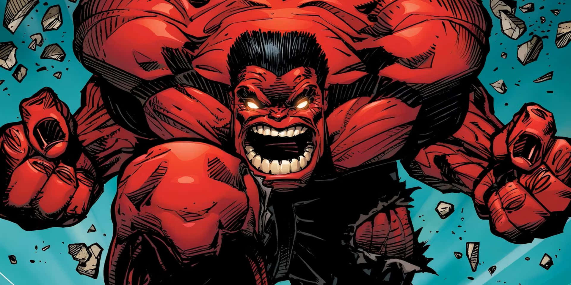 Red Hulk Rage Breakthrough Wallpaper