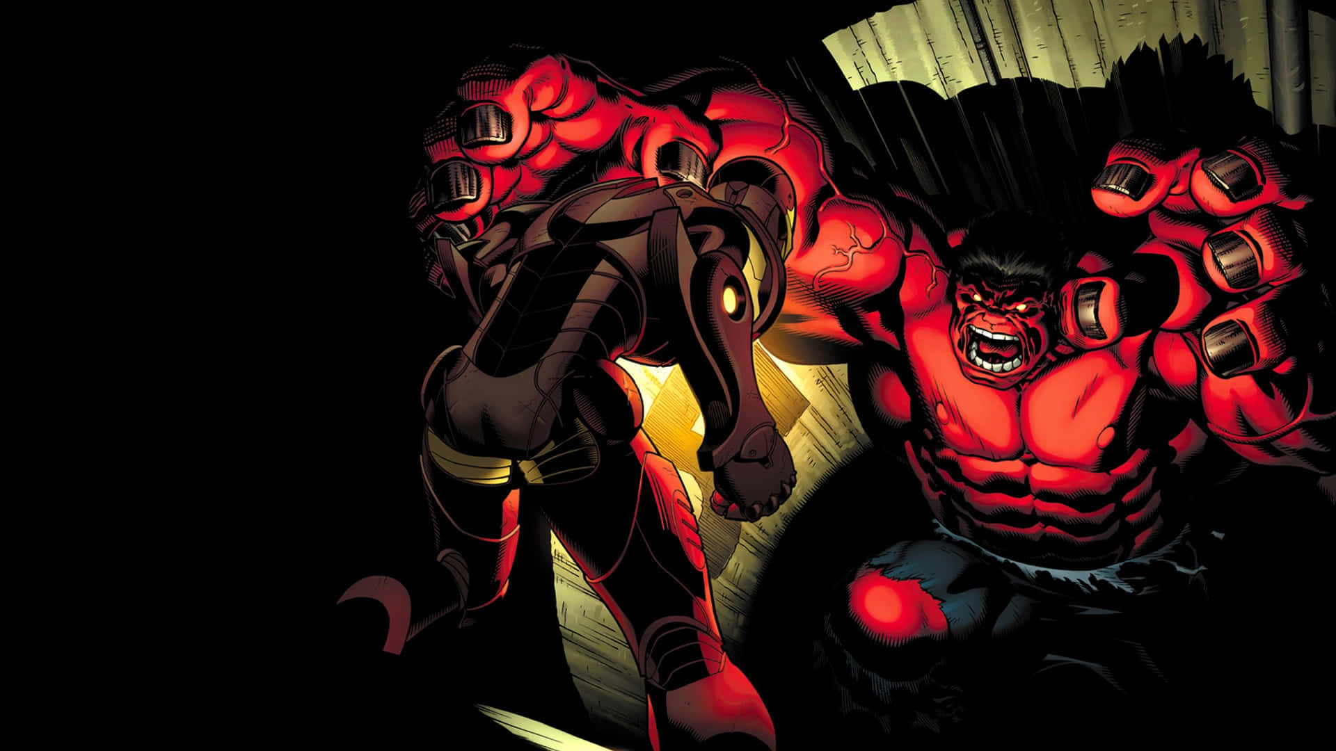 Red Hulk Rage Illustration Wallpaper