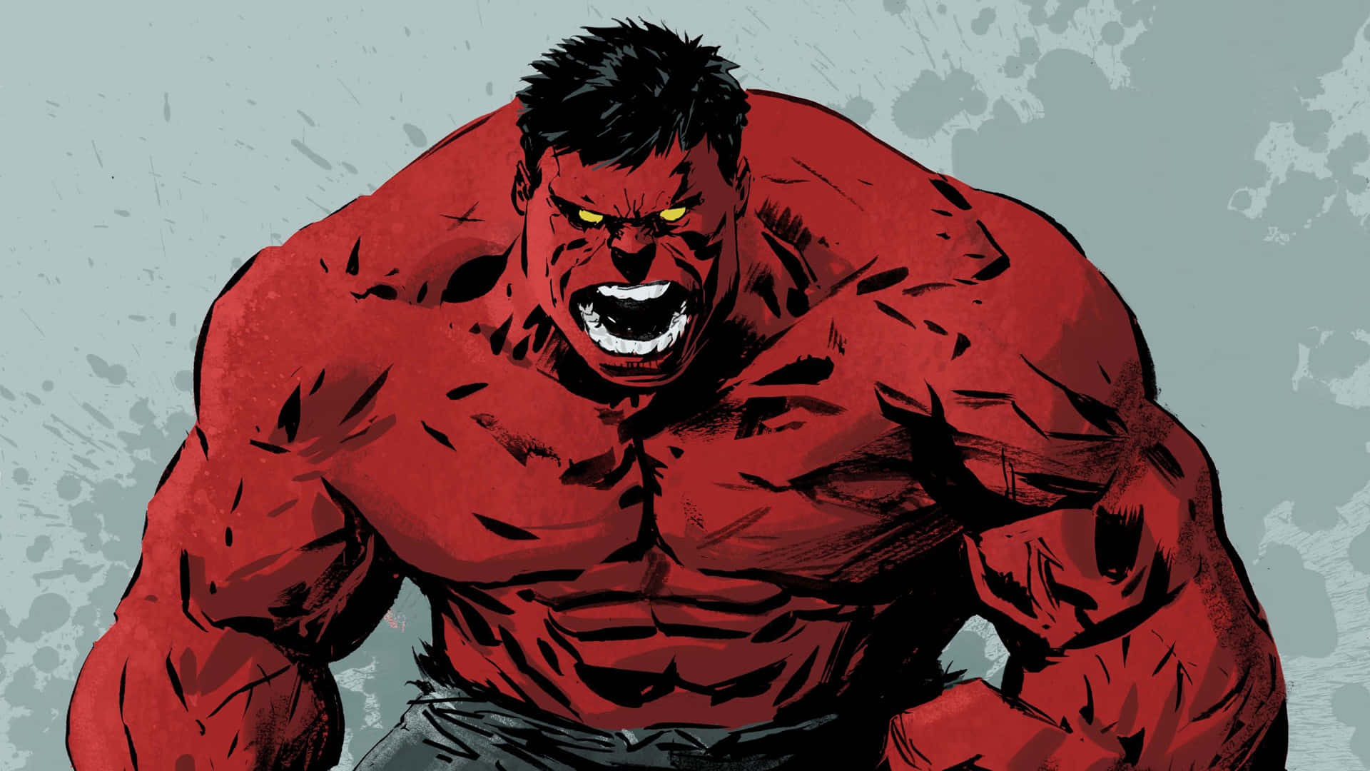 Red Hulk Raging Comic Art Wallpaper
