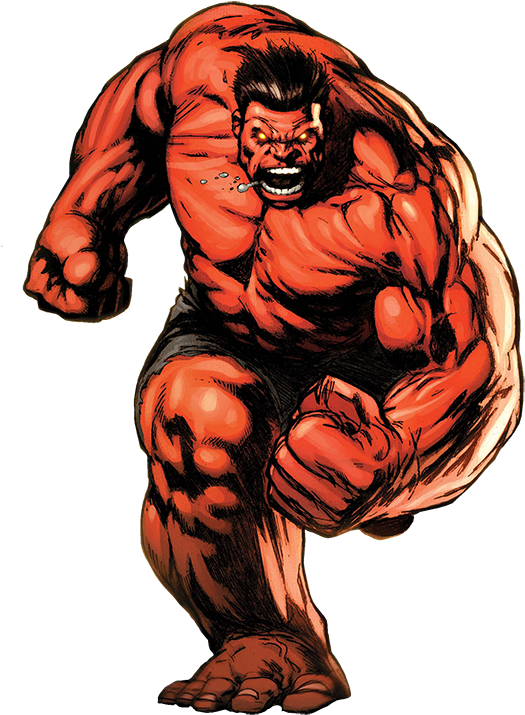 Red Hulk Rampage Illustration PNG